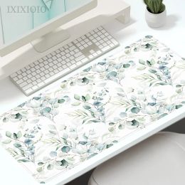 Pads Mouse Pad Gaming Green Plant Leaves XL Custom Computer Mousepad XXL Playmat Natural Rubber Office Carpet Soft Desktop Mouse Pad