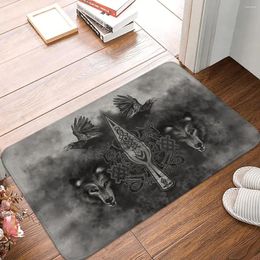 Carpets Viking Valhalla Non-slip Doormat Gungnir Spear Of Odin Carpet Bath Kitchen Mat Welcome Flannel Pattern