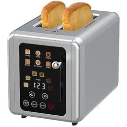 WHALL Touch Screen 2 Pieces, Stainless Steel Digital Timer Sound Function, Intelligent Ultra Wide Slot Toaster with Bagels, Cancel, Thaw, Bread Types and 6