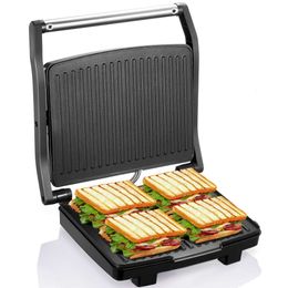 Yabano Panini Press Gri, Food Sand Hine, Eectric Indoor Barbecue Rack, Non Stick Cooking Pate and Detachabe Drip Tray, Easy to Cean, Stainess