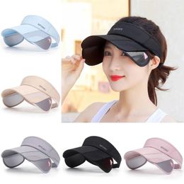 Cycling Caps Women UV Protection Beach/Tennis Sport Hat Sun Visor Retractable Brim Golf Cap Adjustable