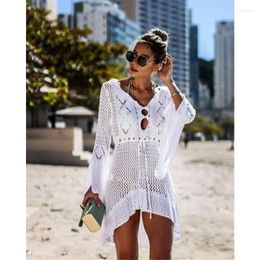 Exquisite Design Summer Hollow Out Sun Protection Shirt Bell Sleeve Beach Cover-up Bikini Cover Knitwear Swimsuit