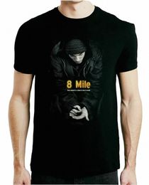 8 Mile Movie T-Shirt S-3Xl Eminem Black Movie Retro Cult Top Streetwear Tee Shirt 80Kz#