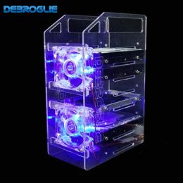 Chain/Miner Transparent hard Disc extension rack3.5inch Desktop Computer external hard drives HDD Cage cooling for mining
