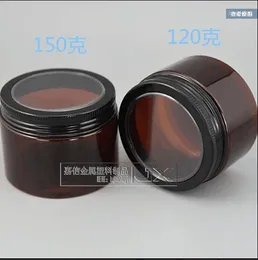 Storage Bottles 100ml 150ml Brown Lucency Plastic Lucifugal Empty Bottle Jar Bath Salt Candy Cream Cosmetic Containers