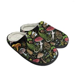 Slippers Mushroom Vintage Bespoke Home Cotton High Quality Mens Womens Plush Bedroom Casual Keep Warm Shoes Custom Made Slipper