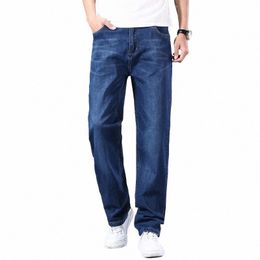 Shan BAO cott stretch masculino reto solto verão jeans finos 2022 primavera marca clássica casual jeans leve azul M43f #