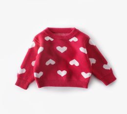 Baby kids sweater girls love heart pattern knitted pullover valentine039s day toddler clothes J27792006715