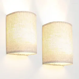 Wall Lamp Minimalist Fashion Bedside Rechargeable Battery Bedroom Indoor Chinese Fabric Living Room Corridor