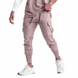 2024 NEW gym men sports pants streetwear outdoor fitn pants elasticity men trousers fi multi-pocket pants men's clothing m2NU#