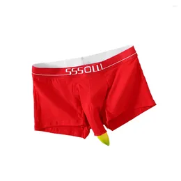 Underpants Mens Cotton Open Sheath Bulge Pouch Boxer Briefs Shorts Comfortable Breathable Underwear Swimming Trunks