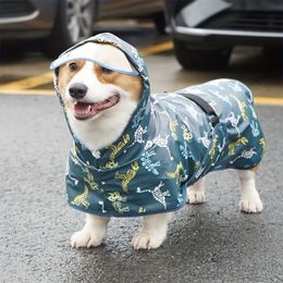 New Adorable Dinosaur Raincoat, Dog Waterproof Clothing, Pet Clothes for Rainy Days