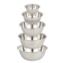 Bowls 5Pcs Mixing Whisking Salad Stainless Steel Scale Basin Bowl Kitchen Tableware Accessory 14/16/20/22/24cm