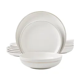 Bowls Gold Frost 12 Piece Stoare Dinnerware Set