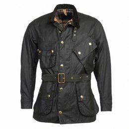 men's Cargo Safari Oil Wax Jacket Waterproof England Casual Autumn Outwear Multi Pocket Corduroy Collar Wear Resistant Jackets 30Hf#
