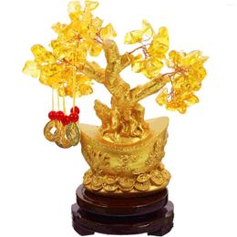 Decorative Flowers Citrine Macrocarpa Ornament Desktop Bonsai Decoration Chinese Tabletop Home Adornment