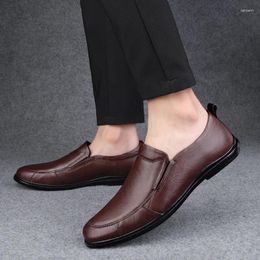 Casual Shoes Leather Men Fashion Genuine High Quality Comfortable Hollow Out Driving Size 37-45