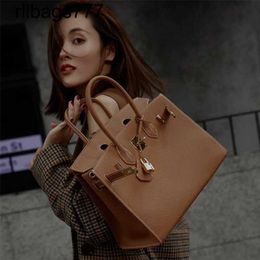 Gleee2024 Bk Genuine Designer Leather Handbags Palm Pattern Outer Stitch 25/28cm Ol Temperament Handbag Original Logo