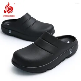 Casual Shoes STRONGSHEN Men Chef Garden Clog Women Waterproof Oilproof Non-slip For Working Outdoor Fishing