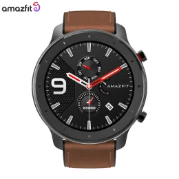 Watches Refurbished machine Amazfit GTR 47mm Smart Watch 5ATM Waterproof Smartwatch Music Control 24 Days Battery Leather Silicon Strap