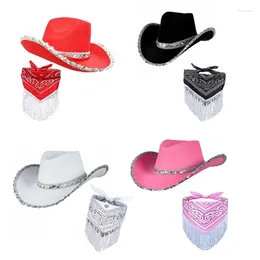 Berets Cowgirl Hat Bandana Bachelorette Party Cowboy