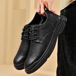 Casual Shoes High Quality For Men Oxfords 2024 Arrival Male Lace-Up Business Genuine Leather Classic Wedding