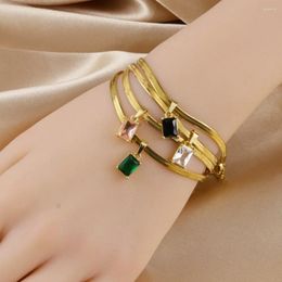 Charm Bracelets Retro Zircon Emerald Bracelet Attractive Elegant Engagement Beautiful Temperament Jewellery Women