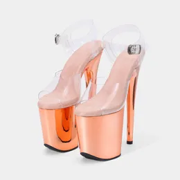 Sandals LAIJIANJINXIA 20CM/8inches Pvc Upper Fashion Sexy Exotic High Heel Platform Party Women Pole Dance Shoes HSS202403