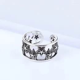 Cluster Rings Bohemian Retro Silver Color Star Ring For Women Girls Wedding Anniversary Valentine's Day Gifts 2024