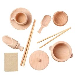 Sensory Bin Tools Toddler Montessori Toys Set Of 8 Wooden Scoops And Tongs Fine Motor Learning Toy For Children Kids Aged 240321