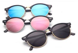 Brand Designer Sunglasses Men Women Authentic Round Sun glasses New Arrival Sunglasses Plank Frame Flash Mirror Lenses with cases1374949