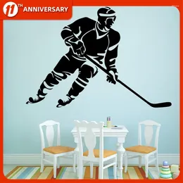 Wall Stickers Funny Hockey Decals Decor Living Room Bedroom Removable