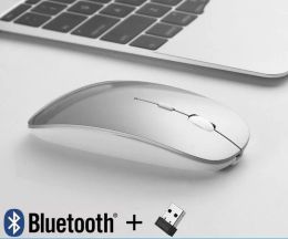 Mice rechargeable 2 in 1 2.4G Wireless Bluetooth 3.0 Bluetooth Mouse for PC Android Windows XP/ Vista / Win7