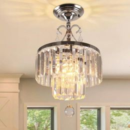 Ceiling Lights Modern Crystal Chandeliers Flush Mount Light Fixture For Bedrooms Living Room Entryway Dining