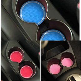 Update 2Pcs Car Water Cup Bottle Holder Anti-Slip Pad Mat Silica Gel Waterproof For Interior Decoration Car Styling Accessories