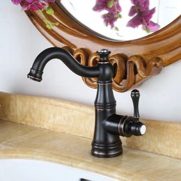 Bathroom Sink Faucets ORB Brass Faucet Single Hole Handle Basin Mixer Classical Style Top Quality Copper Taps
