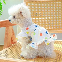 Dog Apparel Dot Dress Clothes Sweet Skirt Small For Dogs Clothing Pet Outfits Cute Summer Yorkies Print White Girl Ropa Para Perro