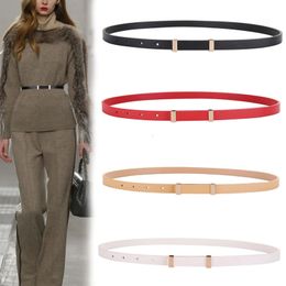 Genuine Leather Belts For Women Pin Buckle First Layer Cowhide Leather Belt Narrow Jeans Girdles Thin Soft Waist Belts Dress 240315