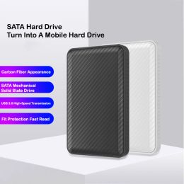 Drives YI01 SATA To USB3.0 HDD Chassis 2.5inch Serial SATA SSD Hard Drive Enclosure Carbon Fibre Mobile External Storage Hard Disc Box