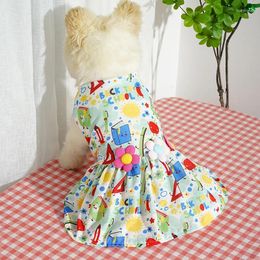 Dog Apparel Spring/Summer Cute Cartoon Dress Pet Clothes For Small Medium-sized Dogs