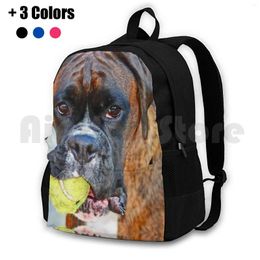 Backpack Tennis Anyone ? ...-Boxer Dogs Series-Outdoor Hiking Waterproof Camping Travel Boxer Boxers Dog Evita Female Pet