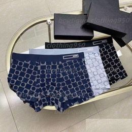 Underpants New Cotton Luxury Mens Underwear Designer Boxers Soft Breathable Letter Ice Shreds Shorts Design Tight Waistband Men Drop D Otg3T