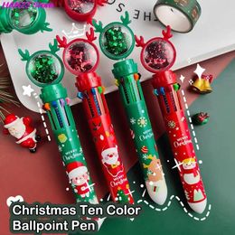 Colors Christmas Elk Gel Pen Cute Kawaii Ballpoint Multicolored For Kids School Writing Supplies Stationery Office 1PC