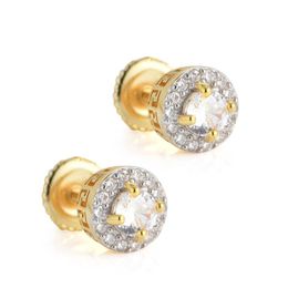 Men Women Bling CZ Diamond Stud Earings 925 Sterling Silver Iced Out Bling CZ Rock Punk Earrings Jewelry193T