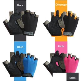 Sports Gloves Antislip Fingerless Breathable Womens Mens Glove Sport Bicycle Tactical Cycling Equipment Drop Delivery Dhiez