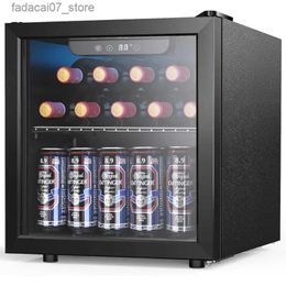 Refrigerators Freezers Joy Pebble Beverage Refrigerant Cooler 12 Bottles 48 Can Mini Refrigerator with Glass Door Used for Beer Beverages Q240326