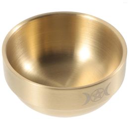 Bowls Brass Decor Sacrificial Bowl Pentagram For Worship Sacrifice Prop Stainless Steel Utensil Religious Adornment