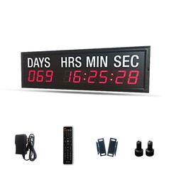 18inch day hour minute and second LED display countdown clock timer with white font indoor remote control hit918r5218116