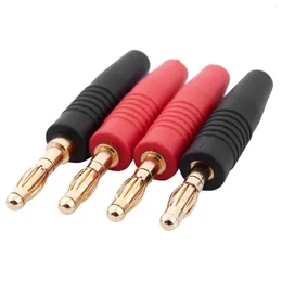 Spoons 4pcs 4mm B7 Gold Plated Musical Speaker Cable Wire Pin Banana Plug Connector