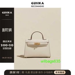 Ky Tote Bags Trusted Luxury Leather Handbag High Definition Secondgeneration Bag White Mini Genuine Leather Portable Small Bag 2024 New Sing have logo HBB0
